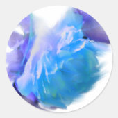 Blauwe Rozen, romantische waterverf met bloemen Ronde Sticker (Voorkant)