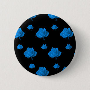 Blauwe Rozen Ronde Button 5,7 Cm