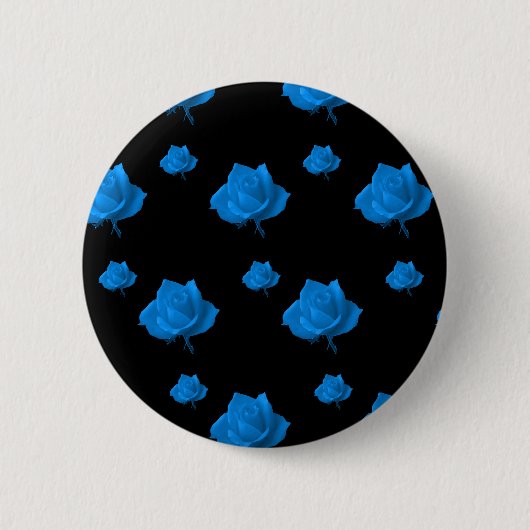 Blauwe Rozen Ronde Button 5,7 Cm (Voorkant)