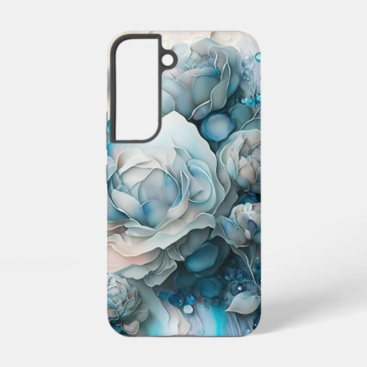Blauwe Rozen Samsung Galaxy Hoesje (Achterkant)