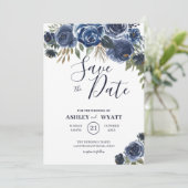 Blauwe Rozen Save The Date (Staand voorkant)