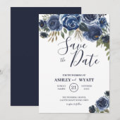 Blauwe Rozen Save The Date (Voorkant / Achterkant)