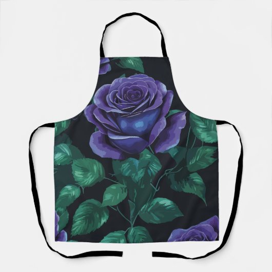 Blauwe rozen schort (Voorkant)