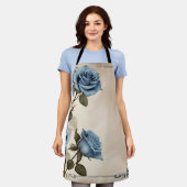 Blauwe Rozen Shabby Schort (Gedragen)