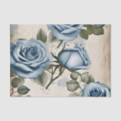 Blauwe Rozen Shabby Tissuepapier (Voorkant)