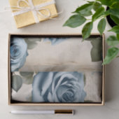 Blauwe Rozen Shabby Tissuepapier (Geschenk)