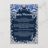 Blauwe Rozen Sneeuwvlok Kerstbruiloft Informatiekaartje (Voorkant)