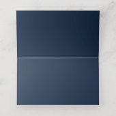 Blauwe Rozen Sneeuwvlok Kerstbruiloft Plaatskaartje (Binnenkant ongevouwen)