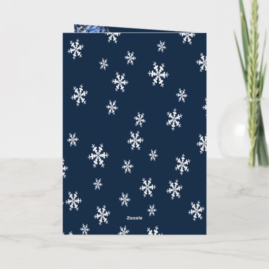 Blauwe Rozen Sneeuwvlok Kerstbruiloft Programma (Achterkant)