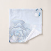 Blauwe Rozen & Sparkles Bad Handdoek (Wasdoekje)