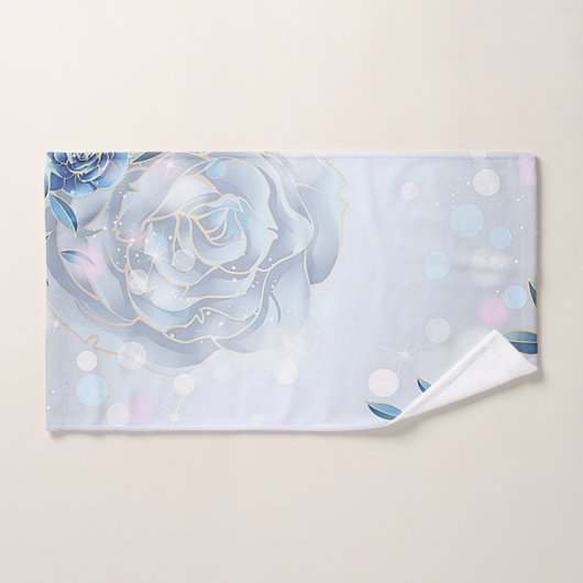Blauwe Rozen & Sparkles Bad Handdoek (Handdoek)