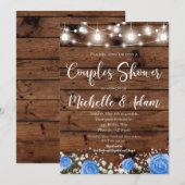 Blauwe Rozen stelletjes tonen Roestland Kaart (Voorkant / Achterkant)