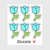 Blauwe Rozen Stickers (Vel)