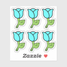 Blauwe Rozen Stickers