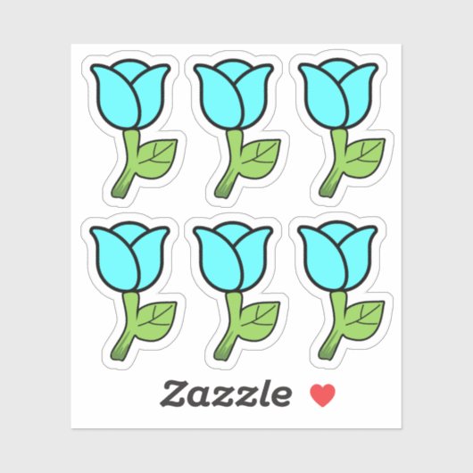 Blauwe Rozen Stickers (Vel)