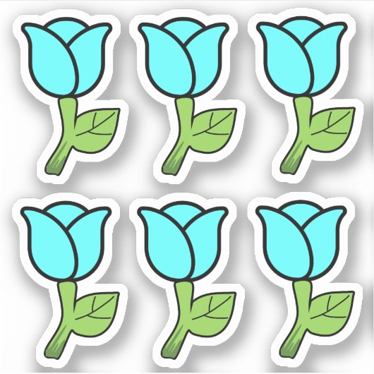 Blauwe Rozen Stickers (Voorkant)