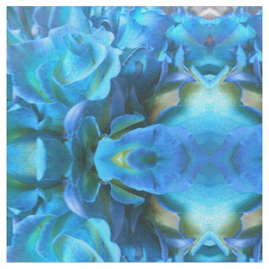 Blauwe Rozen Stof (Close Up)