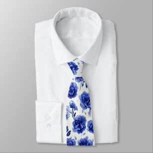 Blauwe Rozen Stropdas