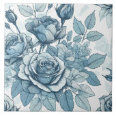 Blauwe Rozen Tegeltje (Voorkant)