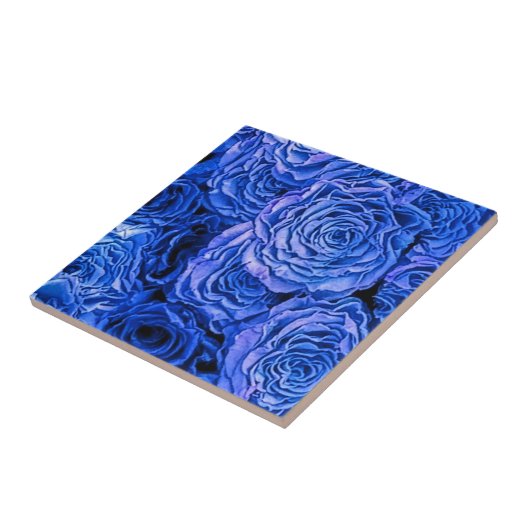 Blauwe Rozen Tegeltje (Zijkant)