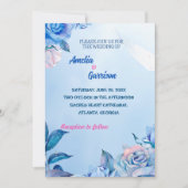 Blauwe rozen tekening Trouwkaart Kaart (Voorkant)