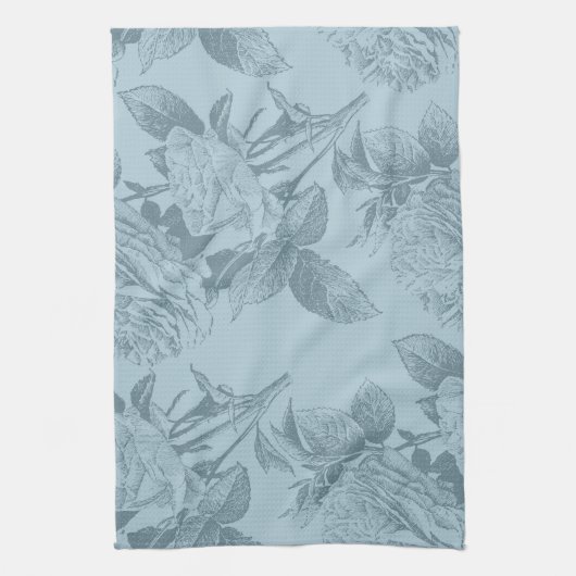 blauwe Rozen Theedoek (Verticaal)