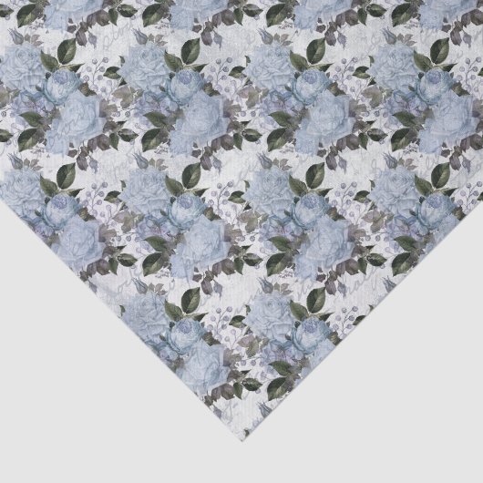 blauwe Rozen Tissuepapier (Detail)