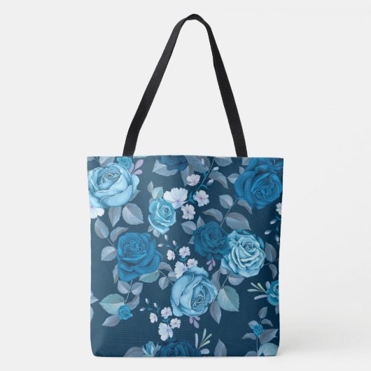 Blauwe Rozen Tote Bag (Voorkant)