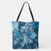 Blauwe Rozen Tote Bag (Achterkant)