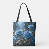 Blauwe Rozen Tote Bag (Achterkant)