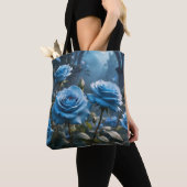 Blauwe Rozen Tote Bag (Dichtbij)