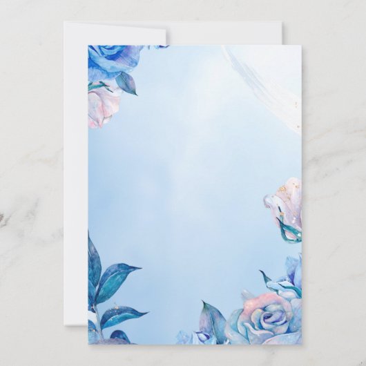 Blauwe rozen trekken Weddenschap Kaart (Achterkant)