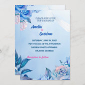 Blauwe rozen trekken Weddenschap Kaart (Voorkant / Achterkant)