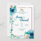 Blauwe Rozen Watercolor Delight Kaart (Voorkant)