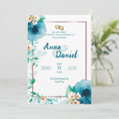 Blauwe Rozen Watercolor Delight Kaart (Staand voorkant)