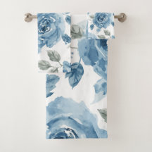 Blauwe Rozen Waterverf Botanische Bloemen Bloemstu