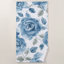 Blauwe Rozen Waterverf Botanische Bloemen Bloemstu