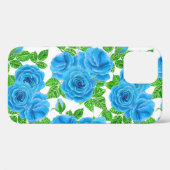 Blauwe rozen waterverf naadloos patroon Case-Mate iPhone case (Achterkant (horizontaal))