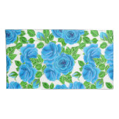 Blauwe rozen waterverf naadloos patroon kussensloop (Achterkant-Rechts)