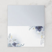 Blauwe rozen waterverf plaatskaartje (Buitenkant ongevouwen)