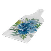 Blauwe Rozen Waterverf Snijbord Snijplank (Hoek)