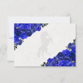 Blauwe Rozen Westerne Quinceanera RSVP Enclosure K (Achterkant)