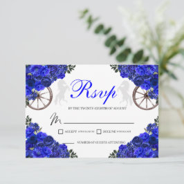 Blauwe Rozen Westerne Quinceanera RSVP Enclosure K