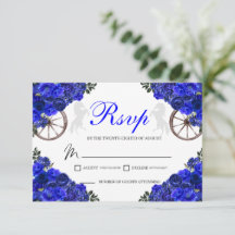 Blauwe Rozen Westerne Quinceanera RSVP Enclosure K