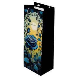 Blauwe Rozen wijnstokken 2 Wijn Cadeautas