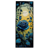 Blauwe Rozen wijnstokken 2 Wijn Cadeautas (Voorkant)