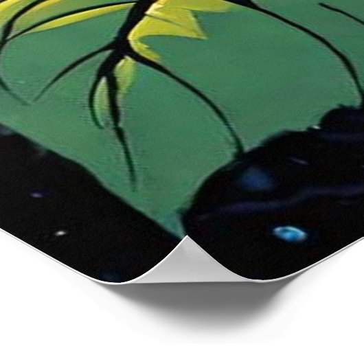 Blauwe Rozen wijnstokken 3 Poster (Hoek)