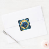 Blauwe Rozen wijnstokken 3 Vierkante Sticker (Envelop)
