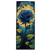 Blauwe Rozen wijnstokken 3 Wijn Cadeautas (Voorkant)