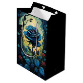 Blauwe Rozen wijnstokken Medium Cadeauzakje (Voorkant Gekanteld)